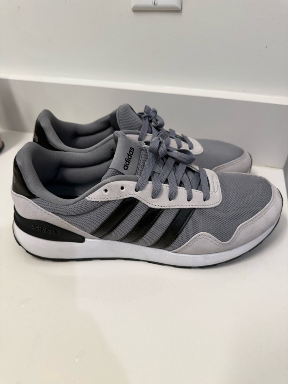 adidas Gray and Black Casual Sneakers